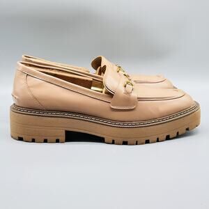 Sam Edelman Shoes Womens 9.5 Tan Beige Lug Sole Horsebit Loafers Slip On Casual